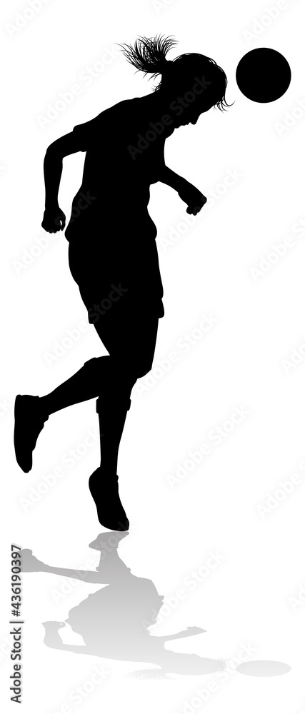Female Soccer Football Player Woman Silhouette Female Soccer Football Player Woman Silhouette
