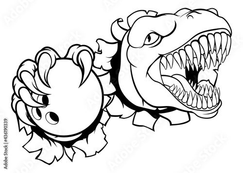 Dinosaur Bowling Player Animal Sports Mascot