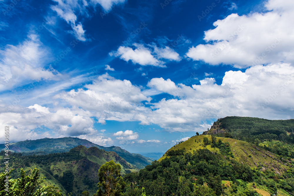A blue sky above mountains at Ella, Sri Lanka