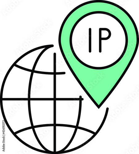 ISP Internet Protocol Address Vector Icon Concept Design, Data Center and Web Hosting Symbol on White background