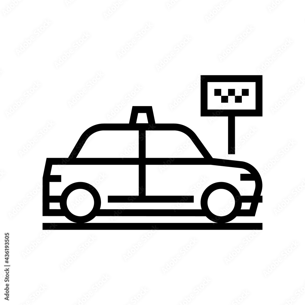 taxi stop motel line icon vector. taxi stop motel sign. isolated contour symbol black illustration