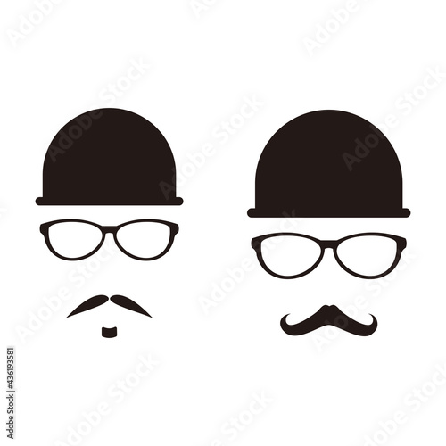 Hat and glasses set icon design template vector