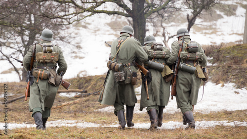 German soldiers retreating from the battlefield