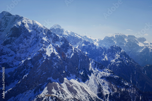 severe view of spring still snowy slovenian alps Mala Mojstrovka © Alevtina