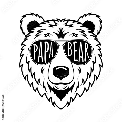 Cute Papa Bear Hand Draw