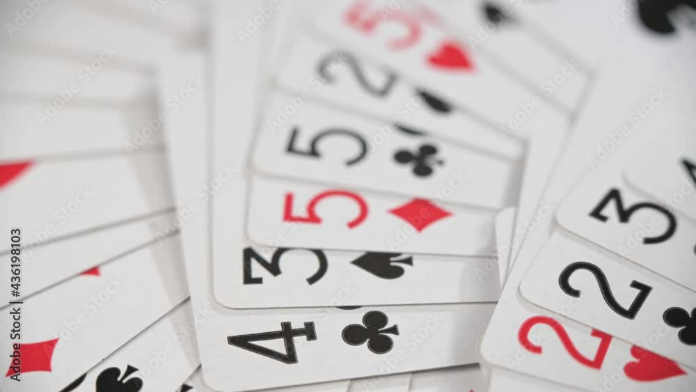Video of background playing cards are neatly laid out on the table. Video of background playing cards are neatly laid out on the table.