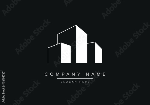 real estate model architecture Logo Design Template, buiding logo