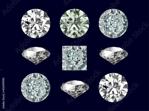 Sparkling  diamonds set of nine