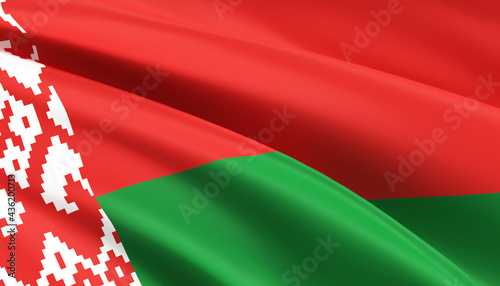 Official state flag of the Republic of Belarus 3D illustration