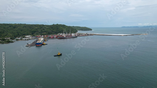 Aerial View of Puerto Caldera in the pacific coast of Costa Rica