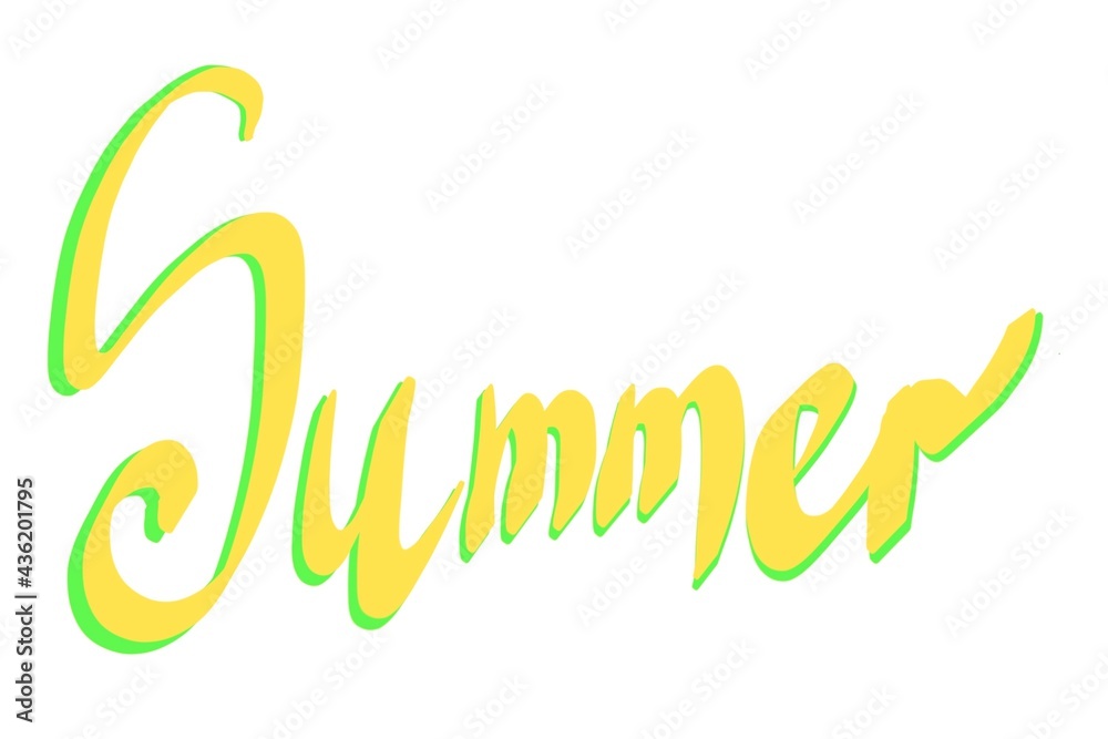 Fototapeta premium Hand lettering summer in simple style 
