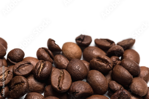 coffee beans close-up  isolate on a white background.