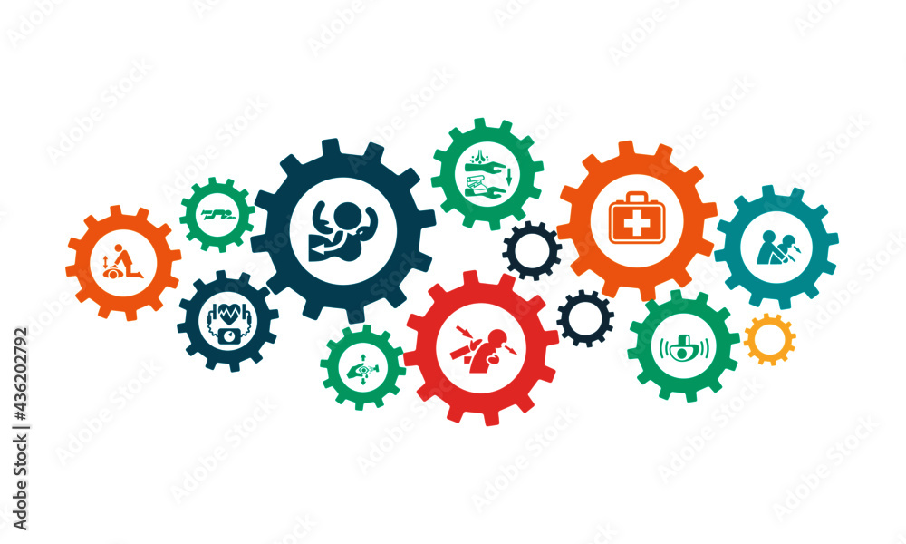 First Aid and Emergency Icons vector design First Aid and Emergency Icons vector design
