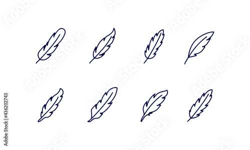 Feather icon set vector design 