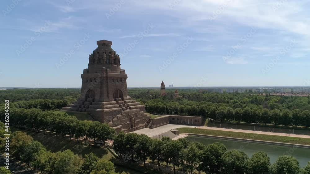 Flight along the Monument to the Battle of the Nations. This monument and museum is located in Leipzig. Flight along the Monument to the Battle of the Nations. This monument and museum is located in Leipzig.