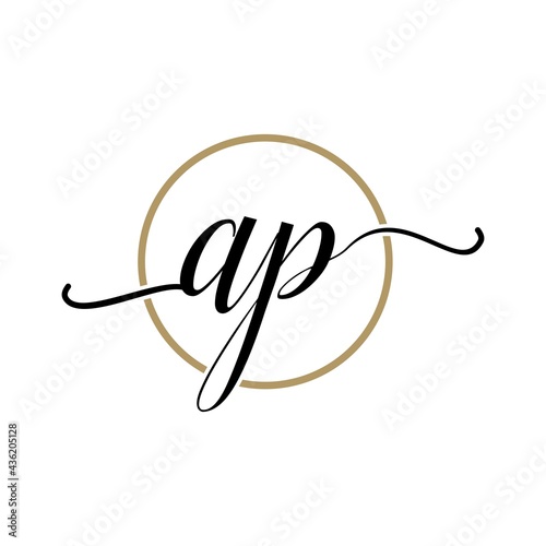 Simple stylish Initial Letter AP Logo designs Symbol