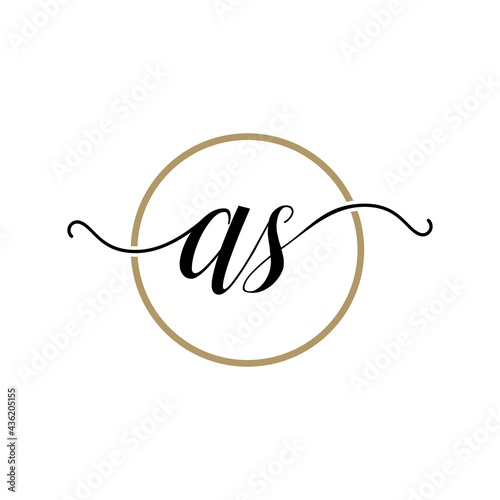 Simple stylish Initial Letter AS Logo designs Symbol