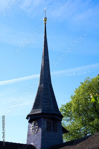 Old protestant church of Zurich Witikon on a hill at springtime. Photo taken May 28th, 2021, Zurich, Switzerland. photo