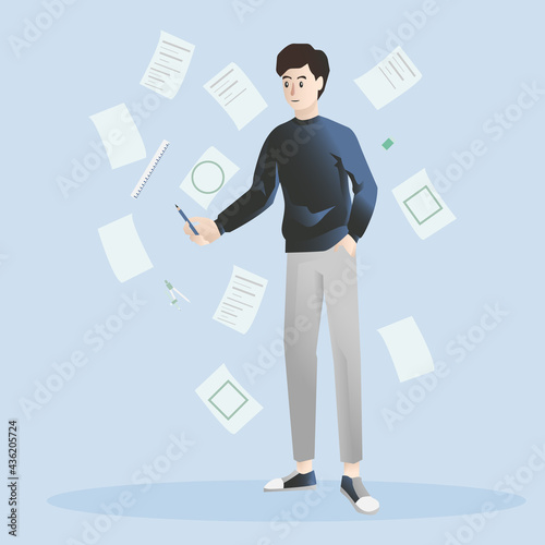 manual arist vector illustration