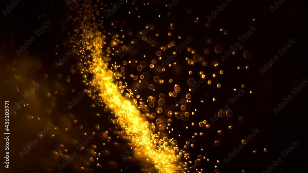 Abstract golden background with moving and flicker yellow particles Abstract golden background with moving and flicker yellow particles