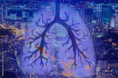 Human lungs background of m...