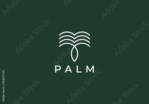 Luxury Palm Logo Template Vector
