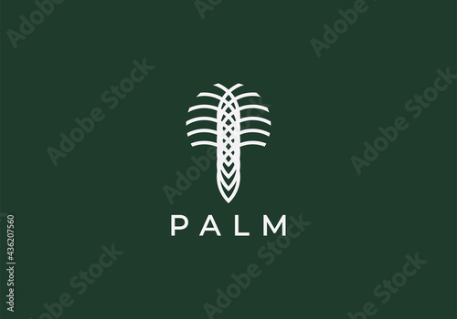 Luxury Palm Logo Template Vector

