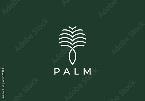 Luxury Palm Logo Template Vector

