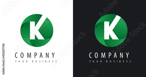 Letter K logo vector illustration with circle shape design