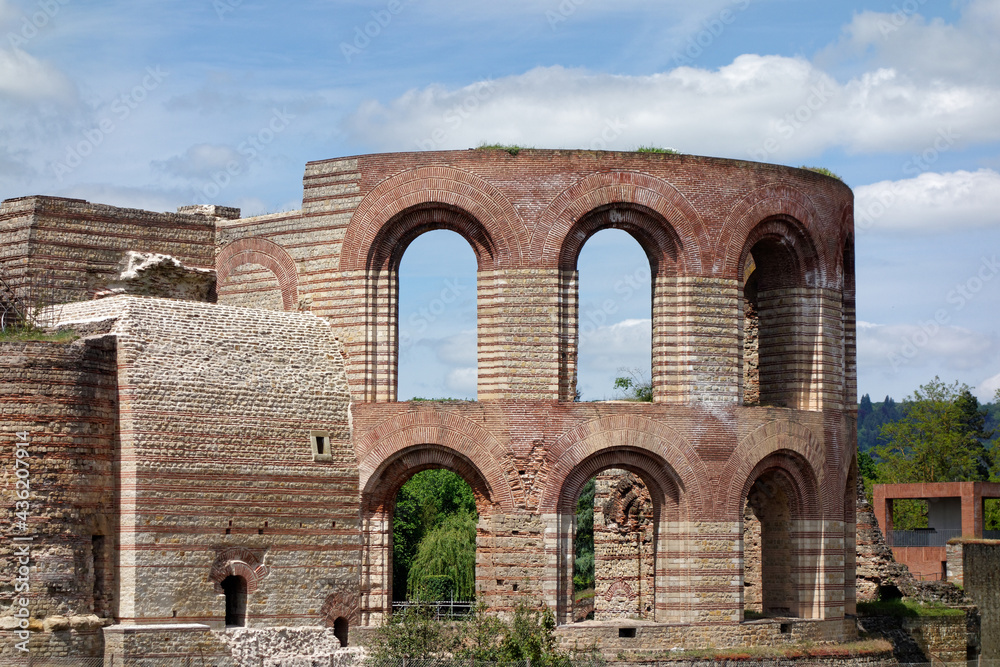 The Trier Imperial Baths are a large Roman bath complex in Trier, Germany. It is designated as part of the Roman Monuments, Cathedral of St. Peter in Trier UNESCO World Heritage.