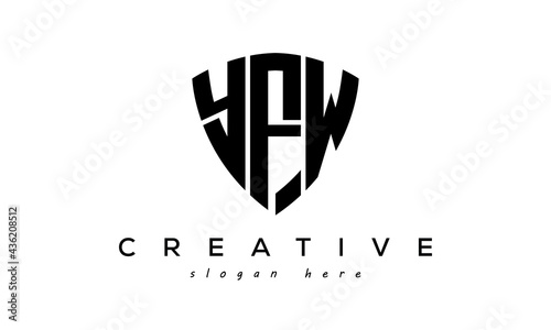 YFW letters creative logo with shield photo