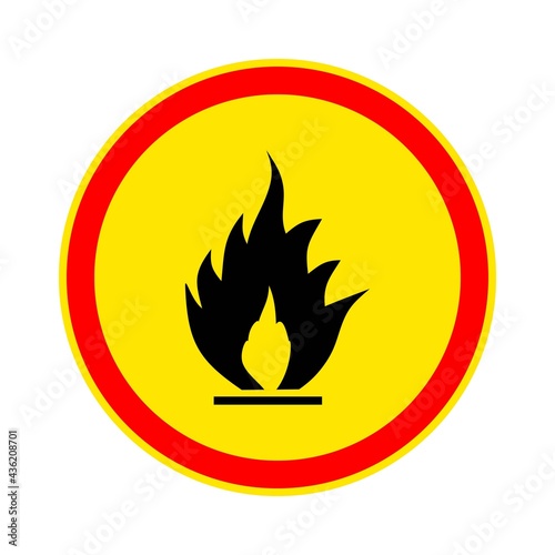 Hazard warning flammable warning set sign Premium Vector