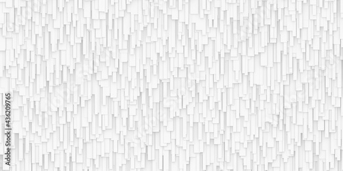 3d geometry vertically complex pattern white interior wall space.