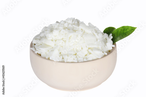 soy wax for cooking candles on a white background