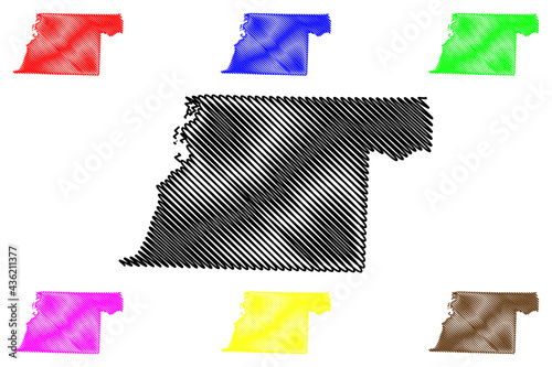 Obion County, State of Tennessee (U.S. county, United States of America, USA, U.S., US) map vector illustration, scribble sketch Obion map photo