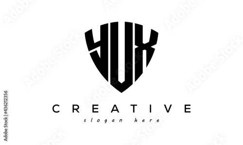 YUX letter creative logo with shield photo