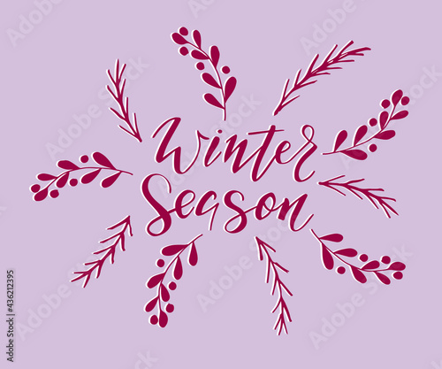 Winter season quote. Vector illustration. Design for advertising, poster, flyer, banner. 