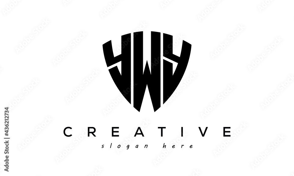 YWY letter creative logo with shield - obrazy, fototapety, plakaty 
