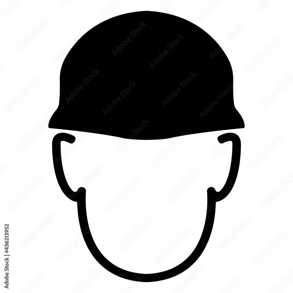 Wear helmet Sign symbol Isolate On White Backgroun Wear helmet Sign symbol Isolate On White Backgroun