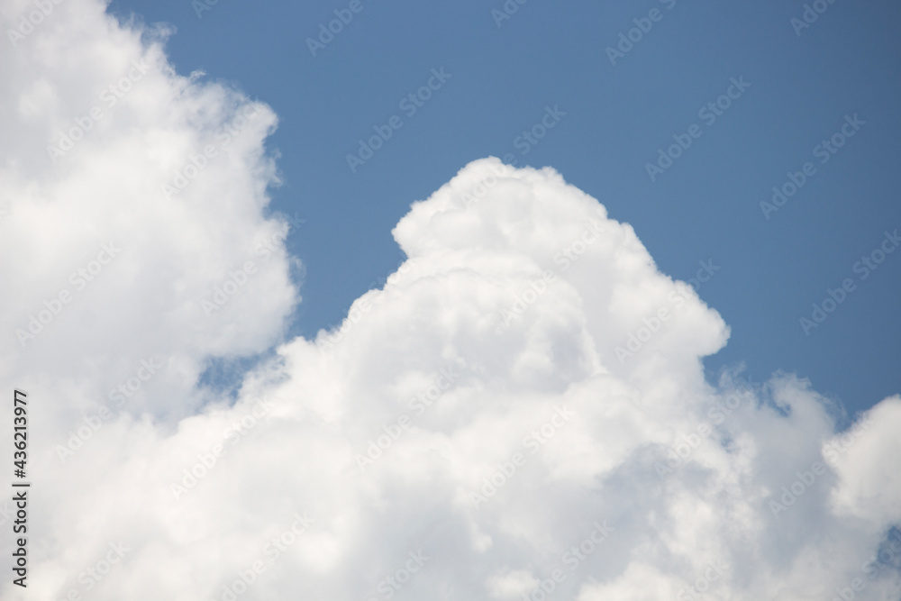 Bright blue sky with white clouds for background or wallpapers