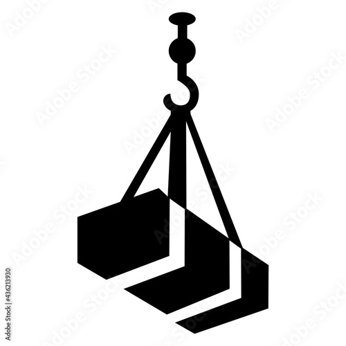 Beware Overhead Load Symbol Isolate On White Background