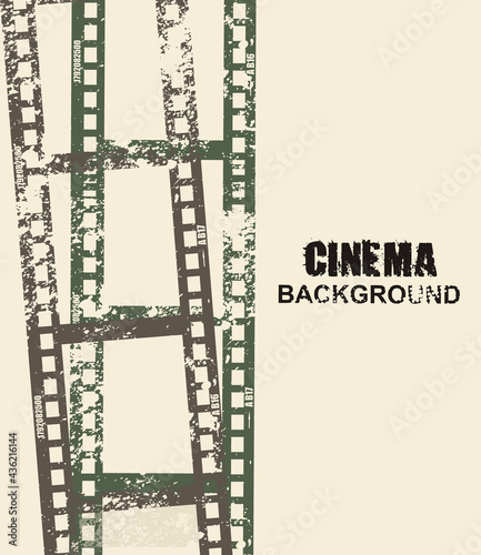 Template grunge cinema poster. Grunge banner with an inky dribble strip and copy space.
