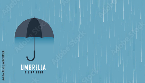 falling rain with black umbrella background photo
