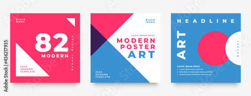 social media post feed template set
