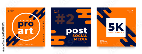 modern social media feed post design template