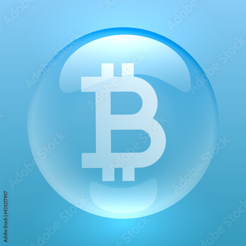 bitcoin symbol inside a bubble