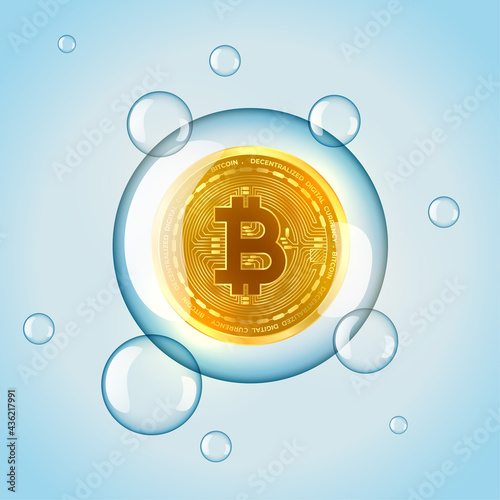bitcoin market bubble concept background