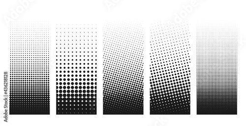 Abstract grunge halftone distorted shapes background design