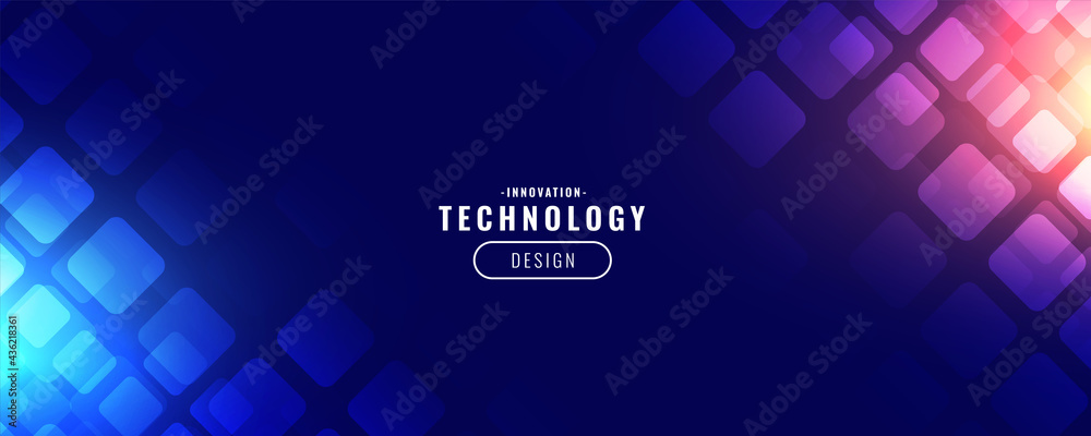 blue technology digital banner design