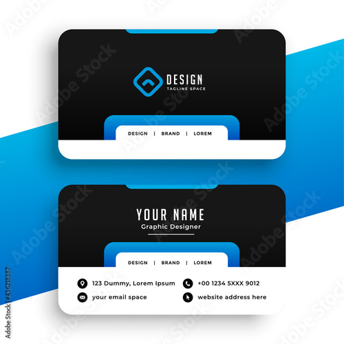 blue business card for brand identity
